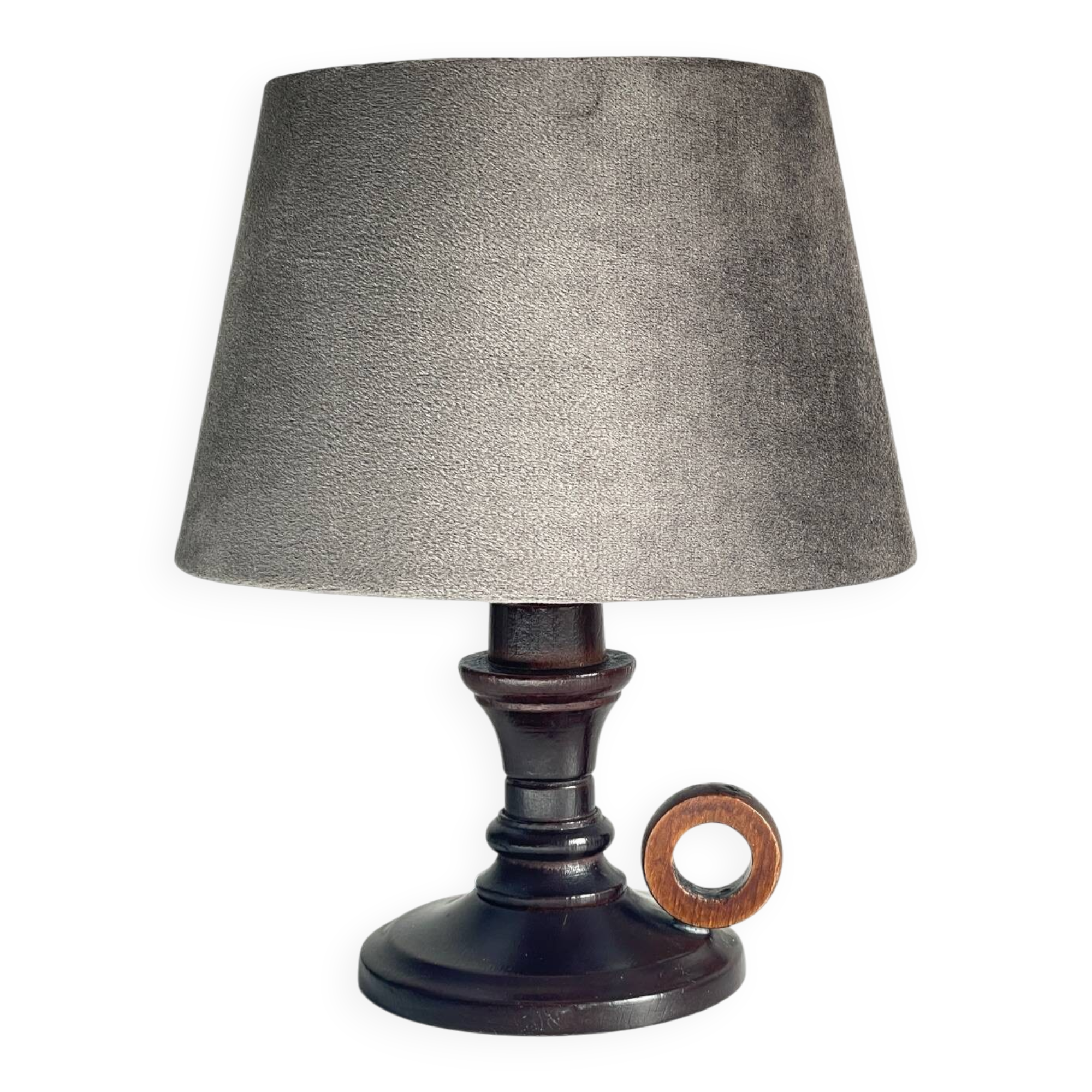 Vintage wooden candle holder lamp