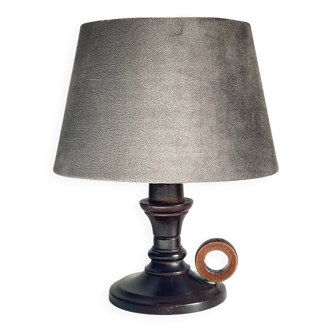 Vintage wooden candle holder lamp