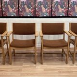 4 armchairs stamped "hans wegner" 1960.