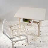 Desk and Chair in rattan.