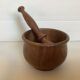 Mortar and wooden pestle