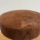 Mid-Century Stools, Chrome & Brown Leather Seat, 1970s, Set of 6