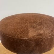 Tabourets des années 50, siège en cuir marron et chrome, années 1970, ensemble de 6