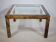 Table basse design Aldo Tura, en verre, cuir de chèvre et parchemin – Table d'appoint 1978
