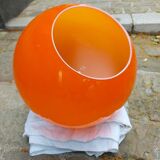 Glass globe hanging lamp 1970