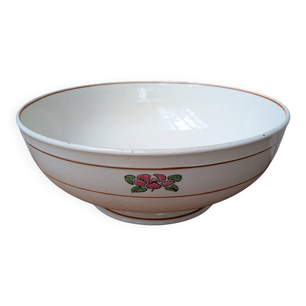 Ancien saladier en Terre de Fer Salins modèle Nénuphar 28cm