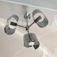 Chandelier in chromed metal and vintage stainless steel