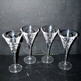 Set of 4 old white wine glasses - roemer flared crystal 18.5cm