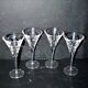 Lot de 4 verres à vin blanc anciens - roemer évasé en cristal 18.5cm