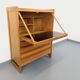 Vintage Guillerme and Chambron secretary desk in solid oak from the 50s and 60s