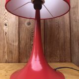 Standing lamp with vintage orange red lampshade