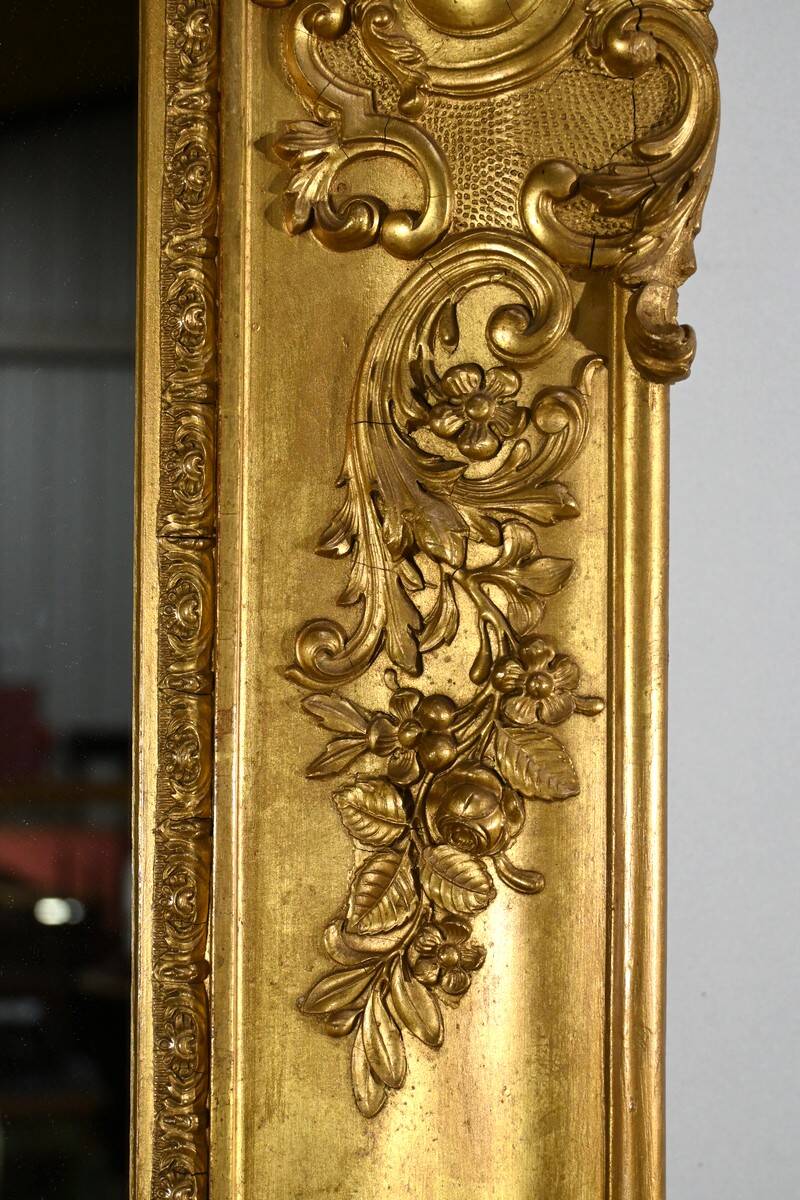 Important Gilded Mirror, Louis XIV style – Mid 19th century