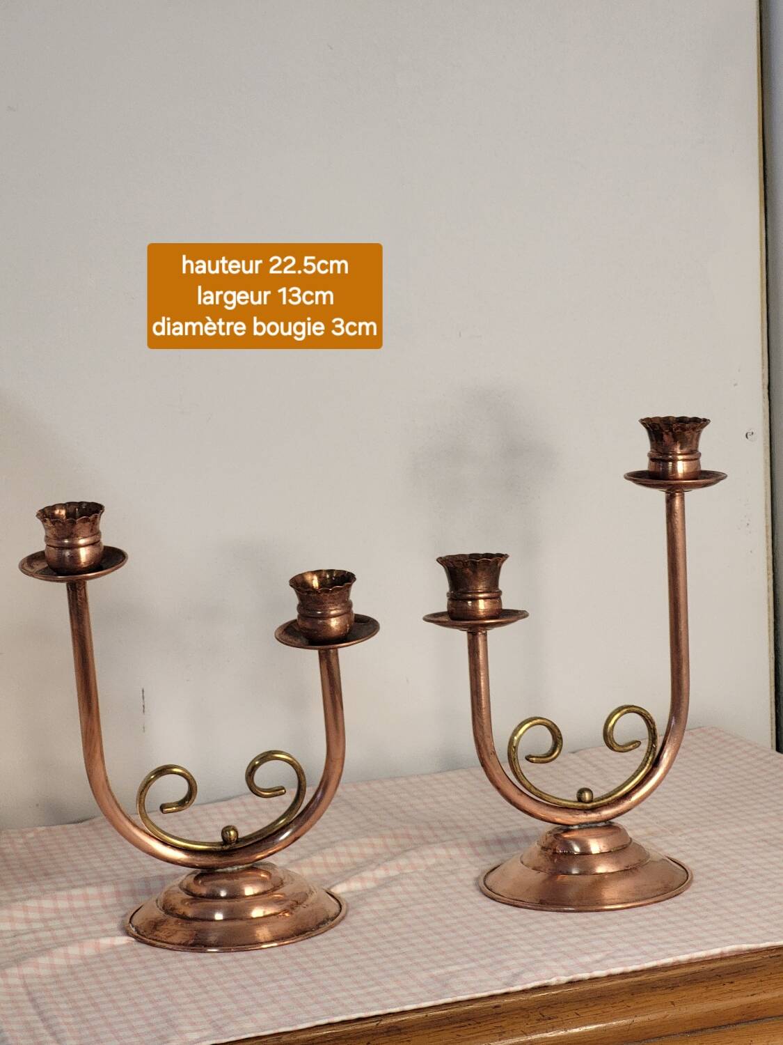 Copper candle holder