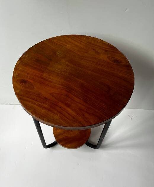 Wooden metal tubular stool