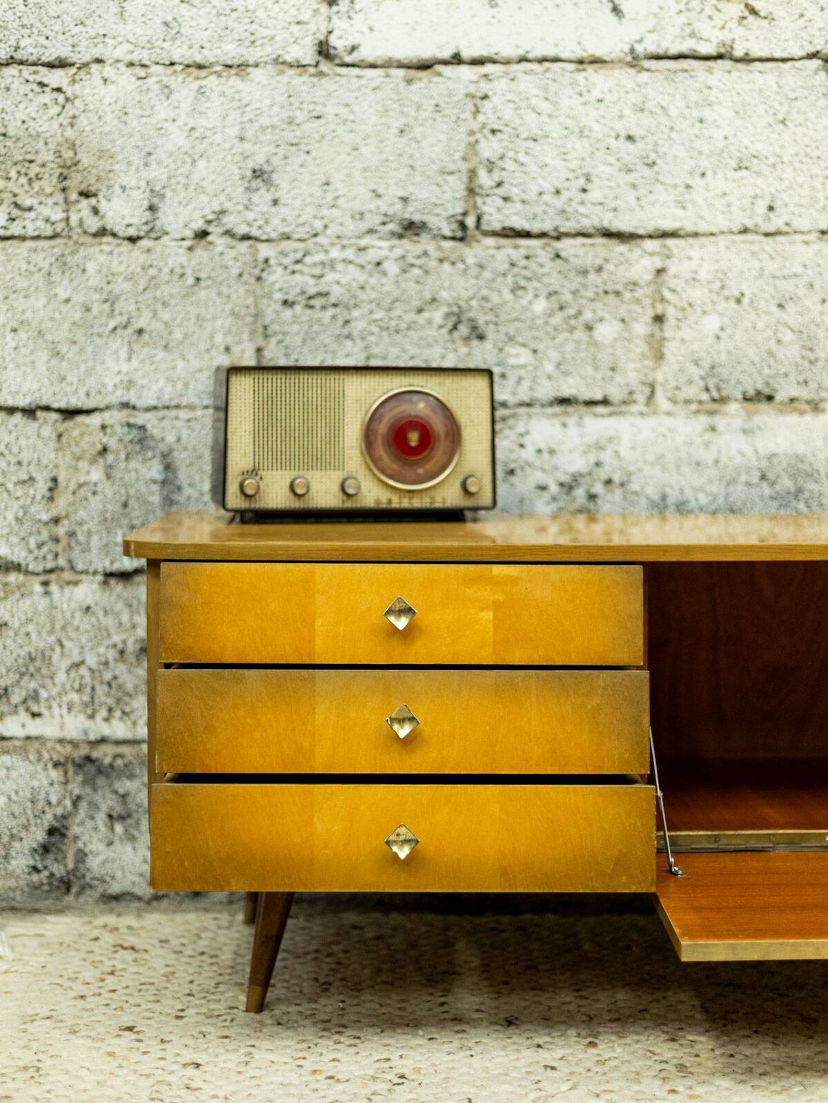 Enfilade meuble tv vintage look scandinave