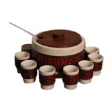 Punch set in ceramics - bowl & 11 cups - by Dümler & Breiden - Germany - 1960's