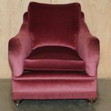Sofa set and a pair of Victorian velvet armchairs.