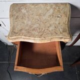 Louis XV style curved bedside table in marquetry