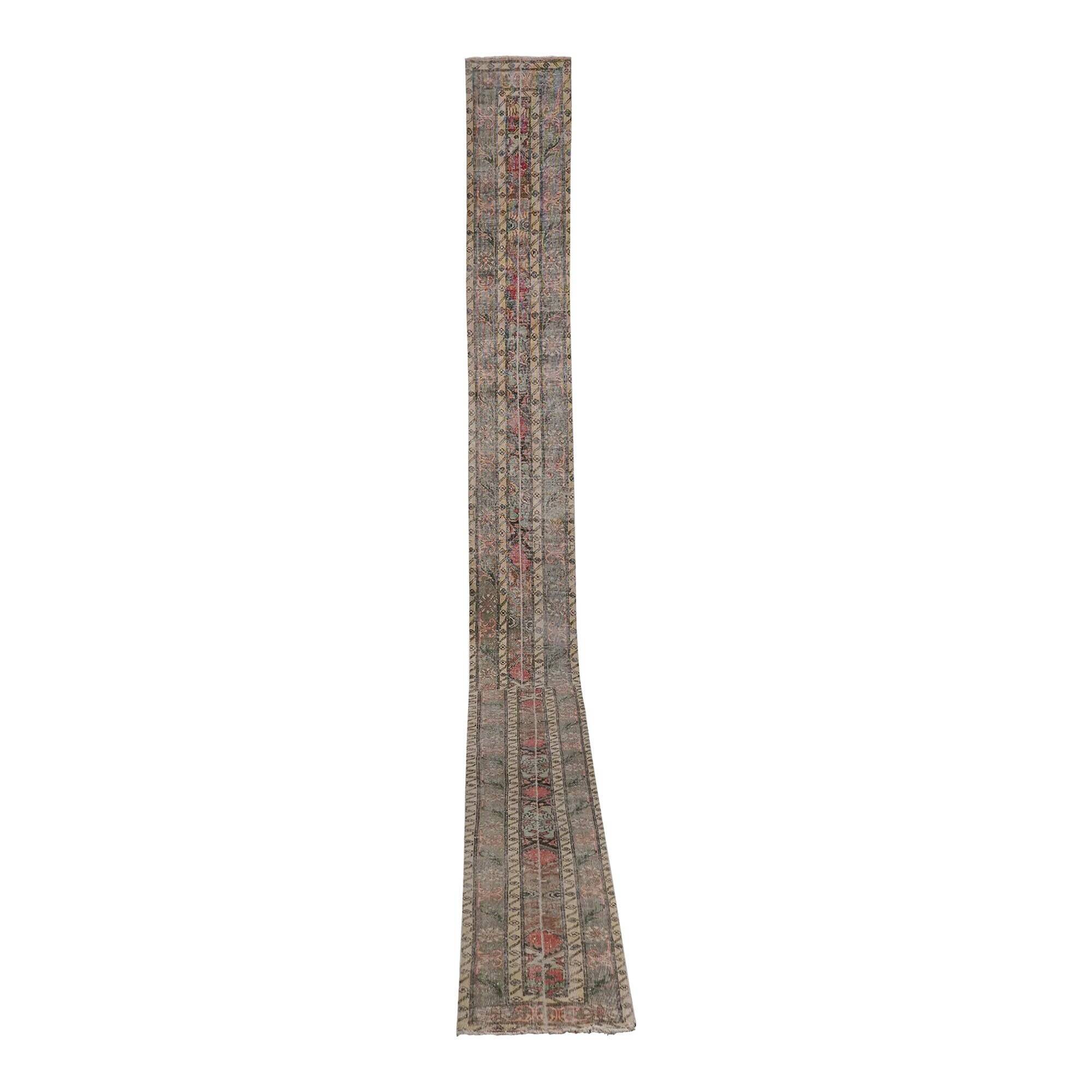 Vintage Turkish hallway rug 52x712 cm