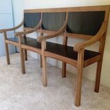 Early 20th-century solid oak bench