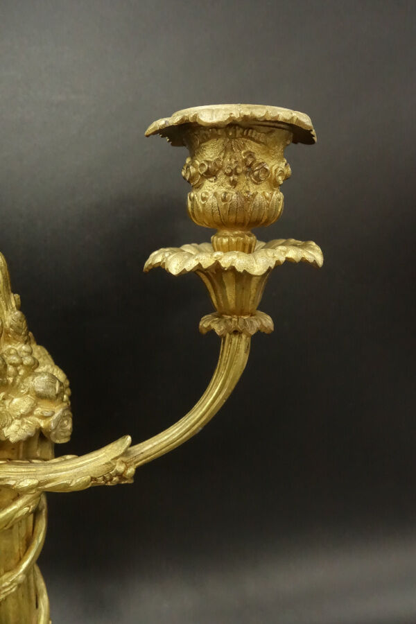 Paire de bougeoirs style Louis XVI du XIXe