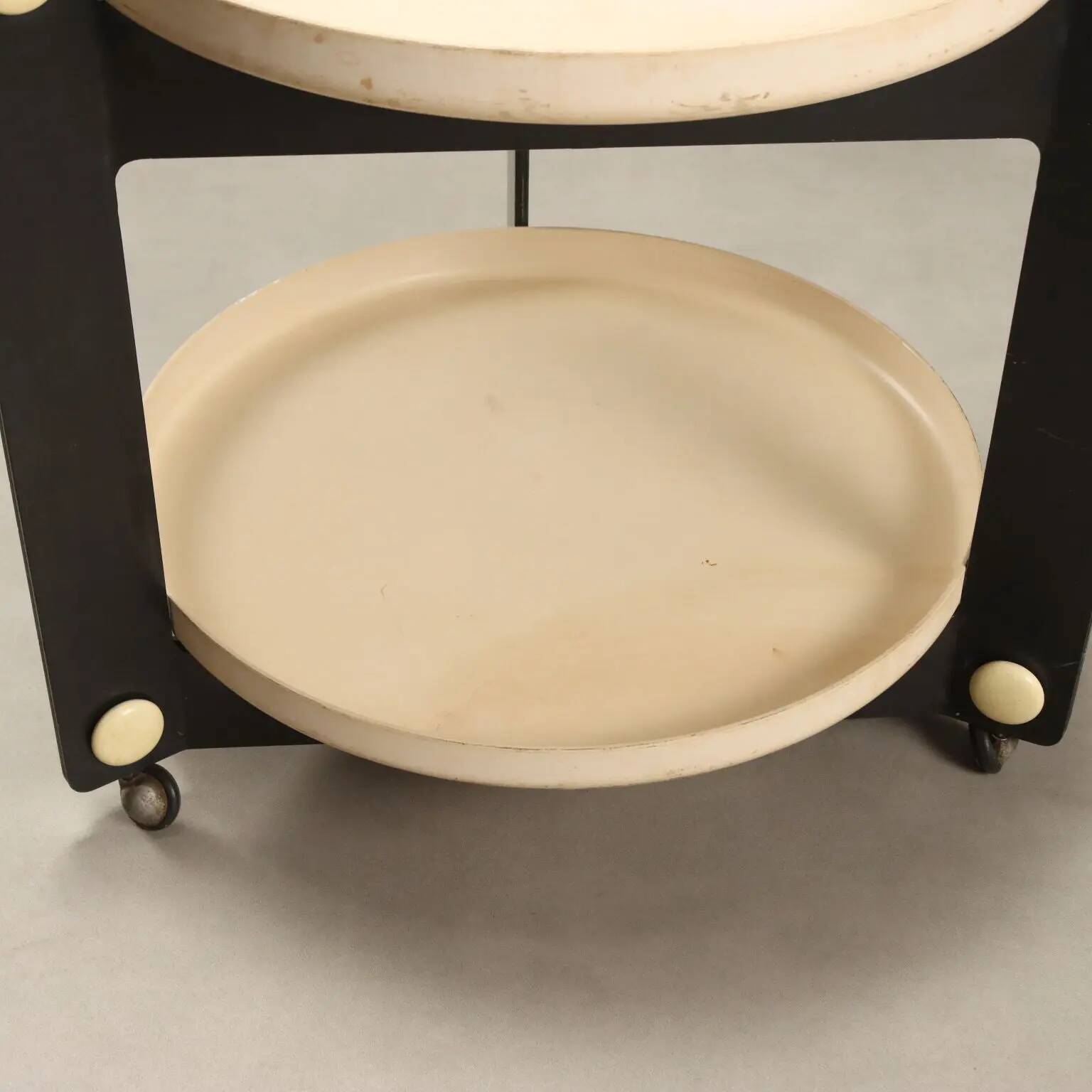 Vintage Guzzini kitchen dessert trolley, design by Luigi Massoni, Italy, 1970s.