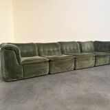 70s element sofa in green velvet