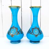 Pair of Baccarat Napoleon III opaline vases
