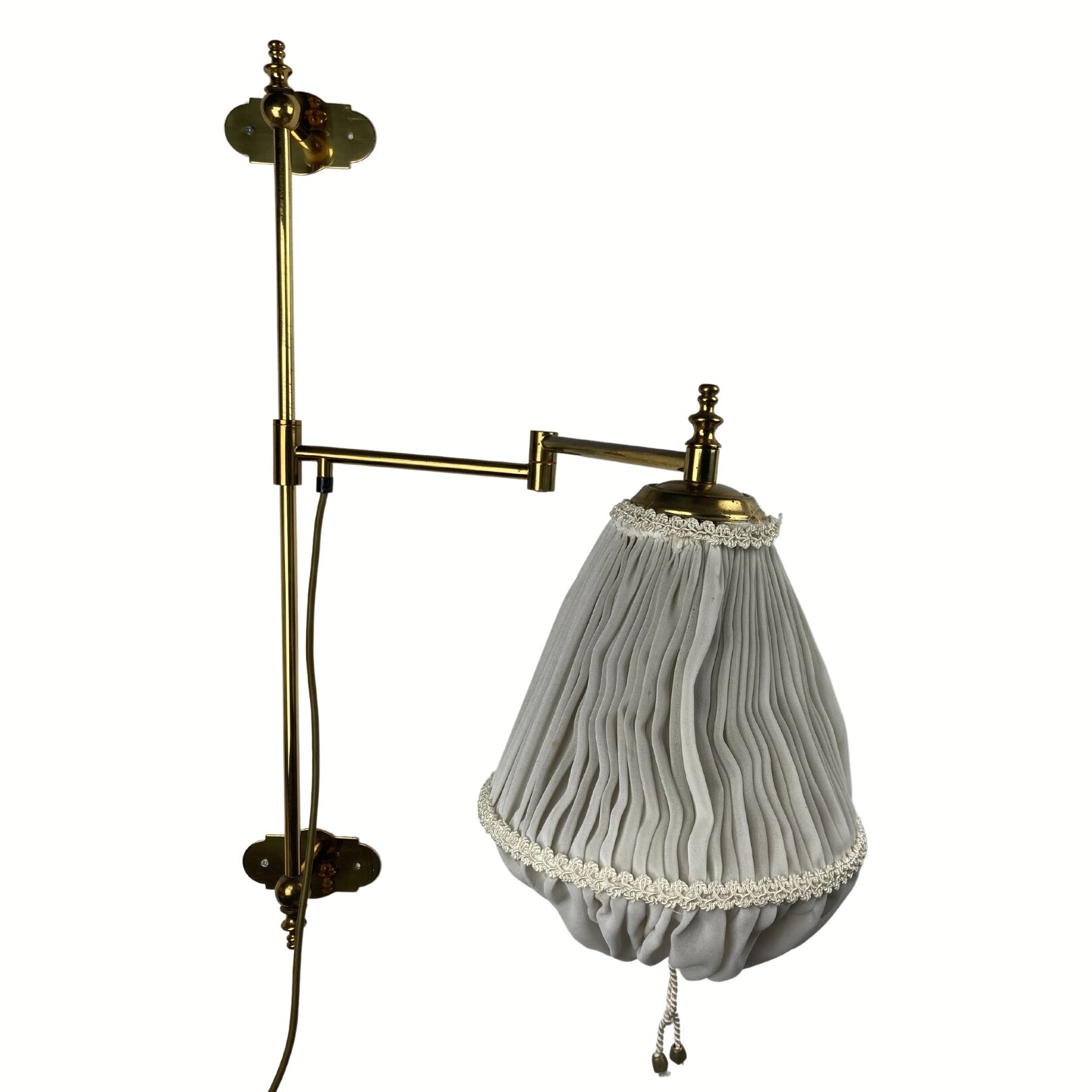 Brass art deco swivel arc wall lamp