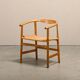 Hans J. Wegner Model PP201 Dining Chairs in Oak and Papercord, PP Møbler