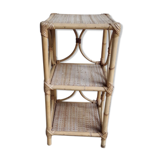 Rattan and bamboo shelf