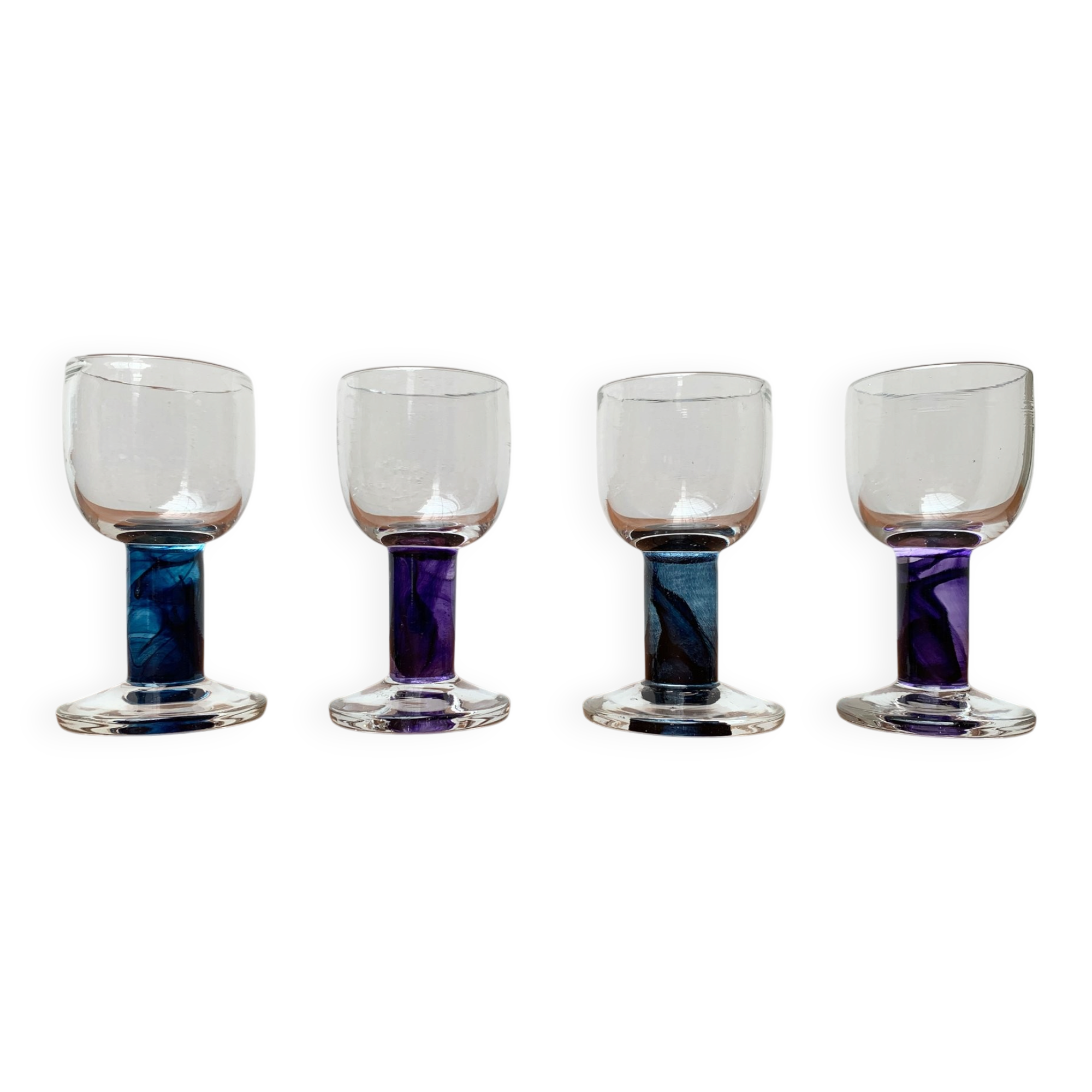 Verres de design allemand par Regina Kaufmann pour Glashagen Hütte, ensemble de 4