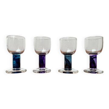 Verres de design allemand par Regina Kaufmann pour Glashagen Hütte, ensemble de 4