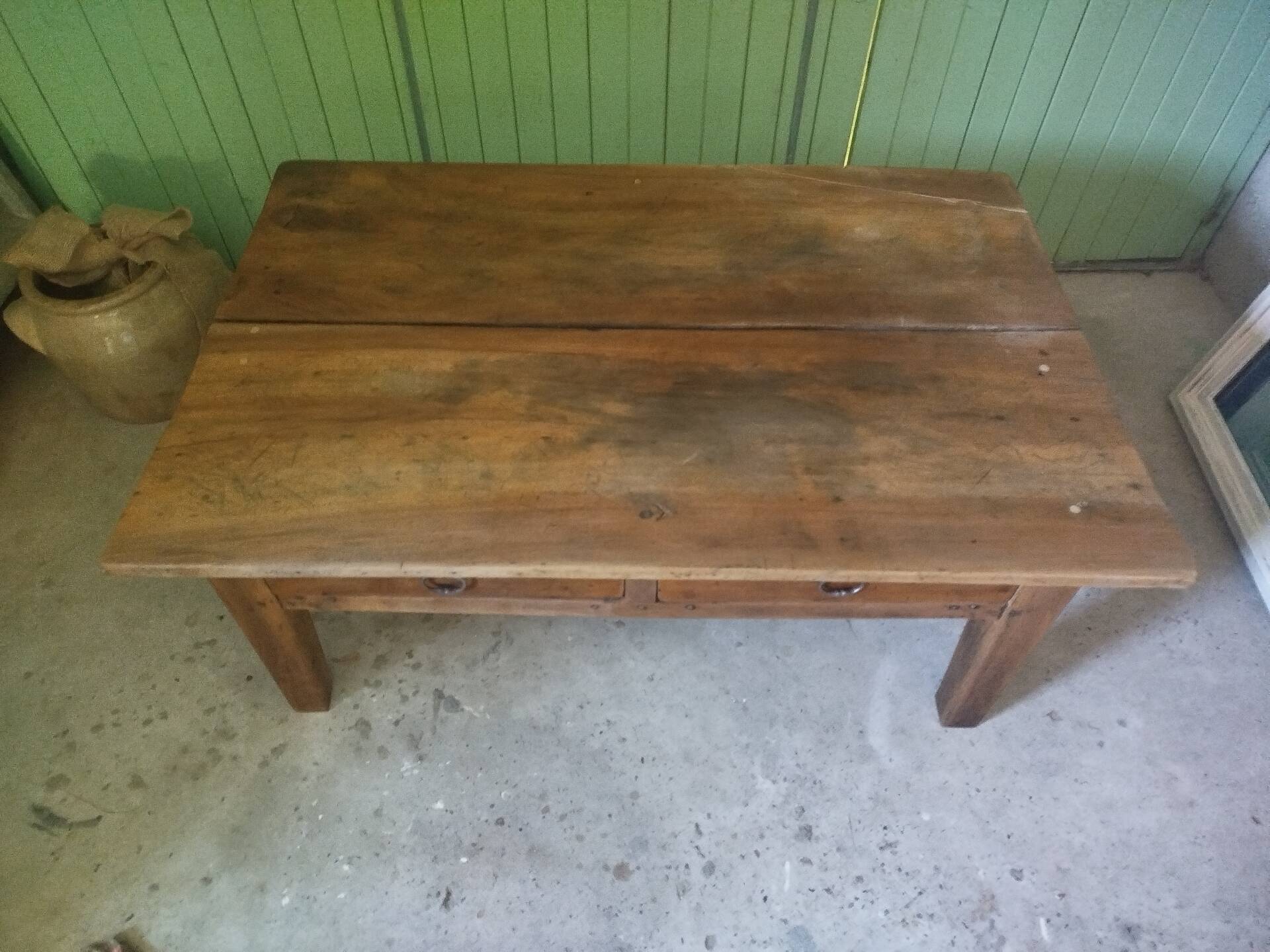 Old solid wood table
