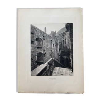 Photographie héliogravure du Mont Saint Michel 19ème (Paul Dujardin)