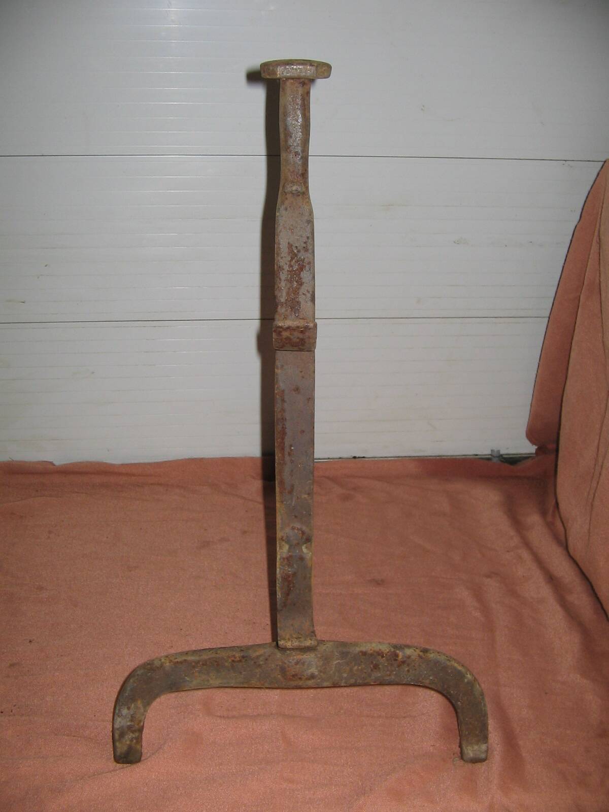 Old wrought iron andirons