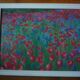 Original pastel field of poppies and blueberries, circa 1970