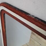 Miroir Louis Philippe H112xL76 laque bordeaux blanc crème