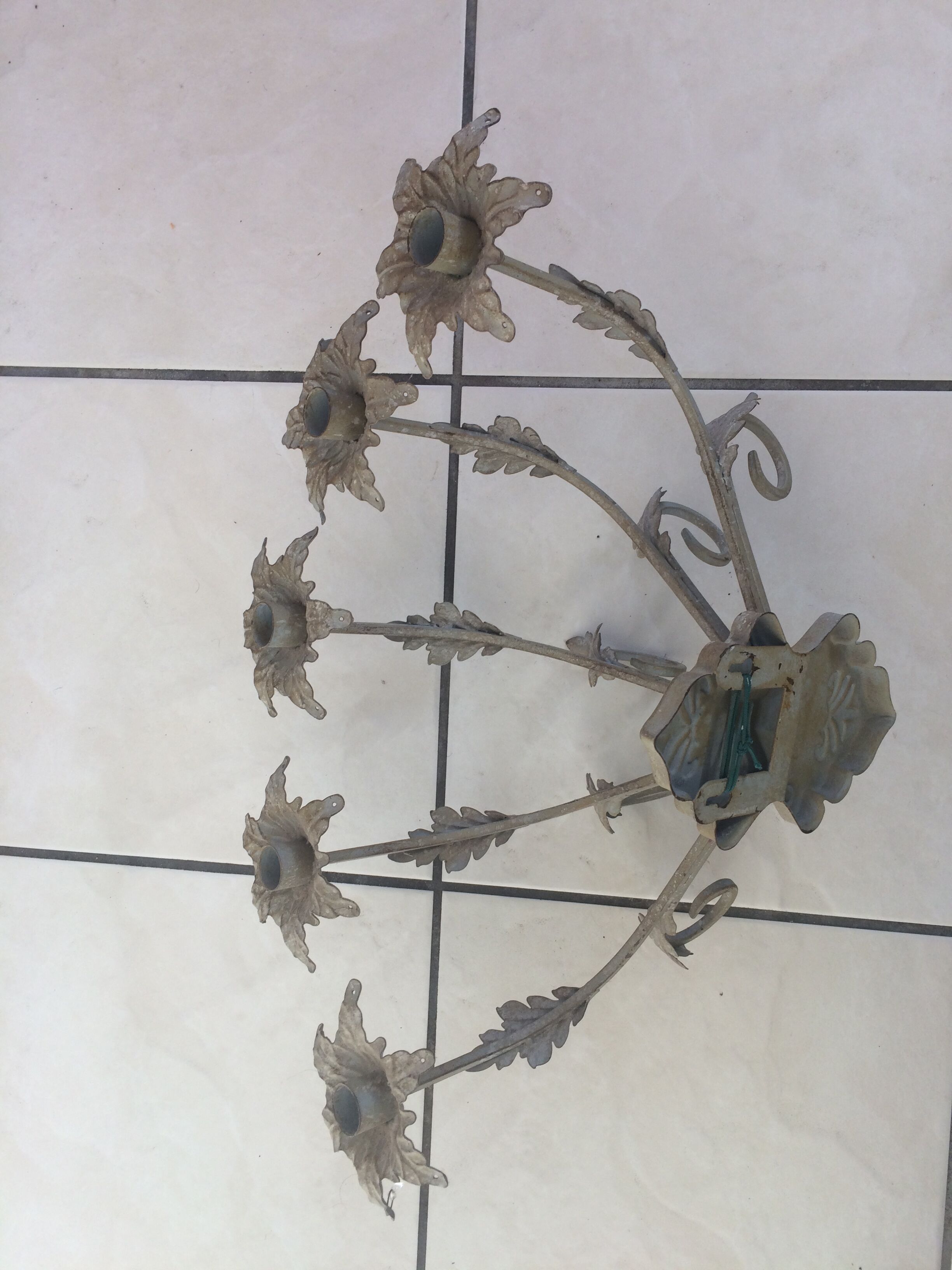 Patina gray wall candlestick 1975