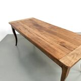 Farm table in solid cherry — Saber legs, Circa 1880