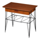 Mid-Century Modern Danish Teak Bedside Table with Metal Frame, 1960s