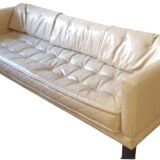 Tufted leather sofa, leather sofa