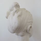 Bust "little girl" in plaster signed