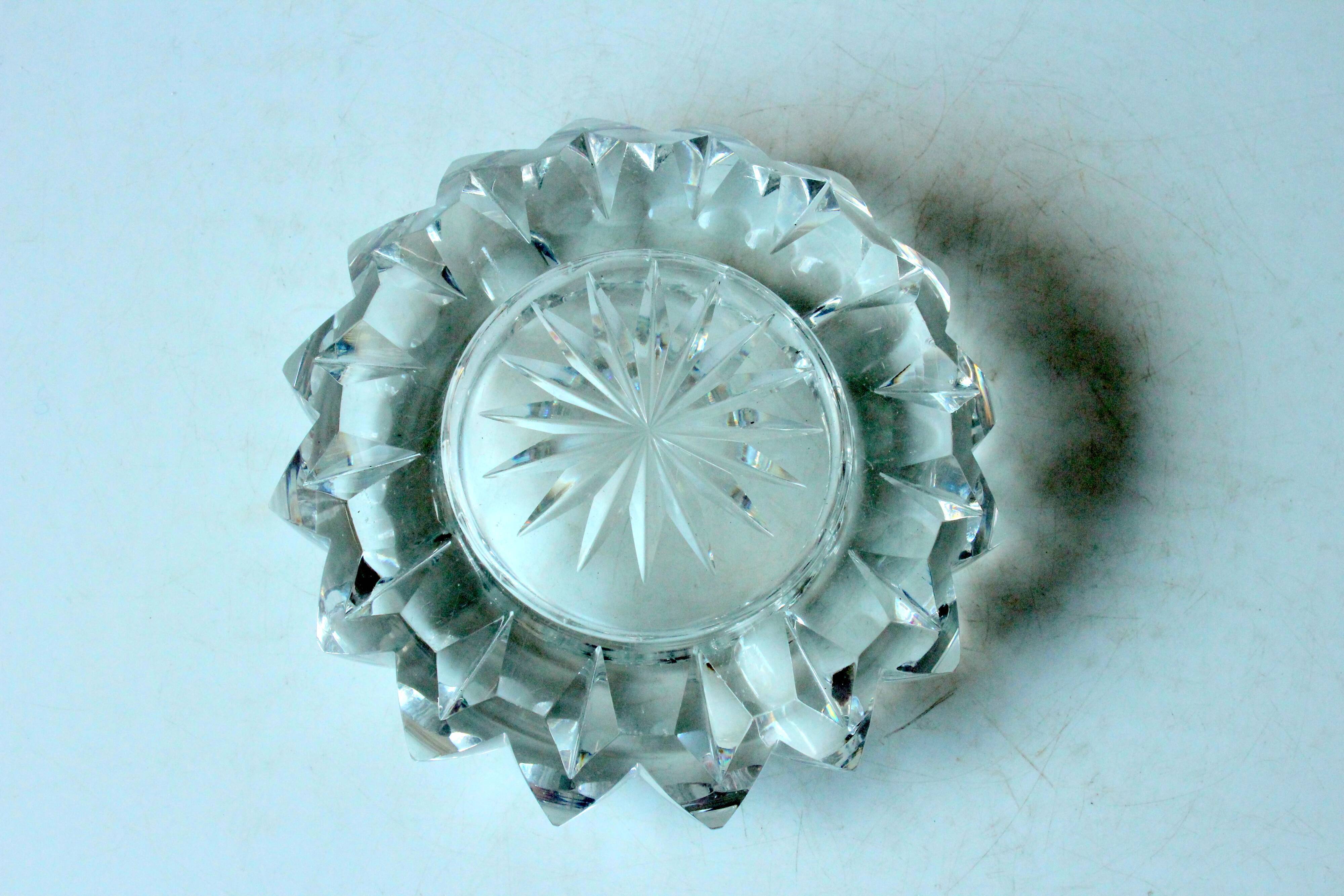 1970s vintage - lead crystal glass ashtray