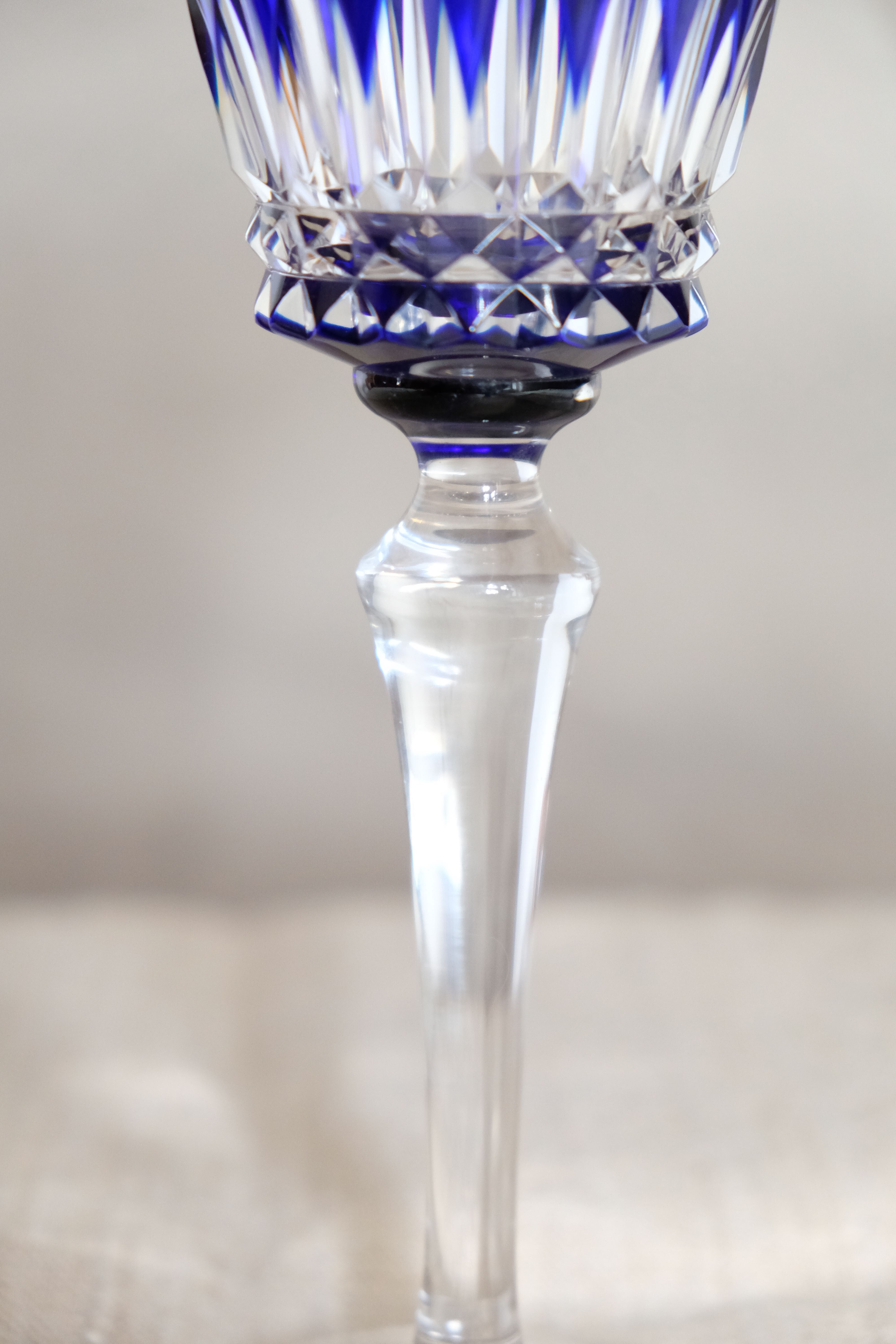 6 Baccarat glasses Piccadilly Model in colored crystal