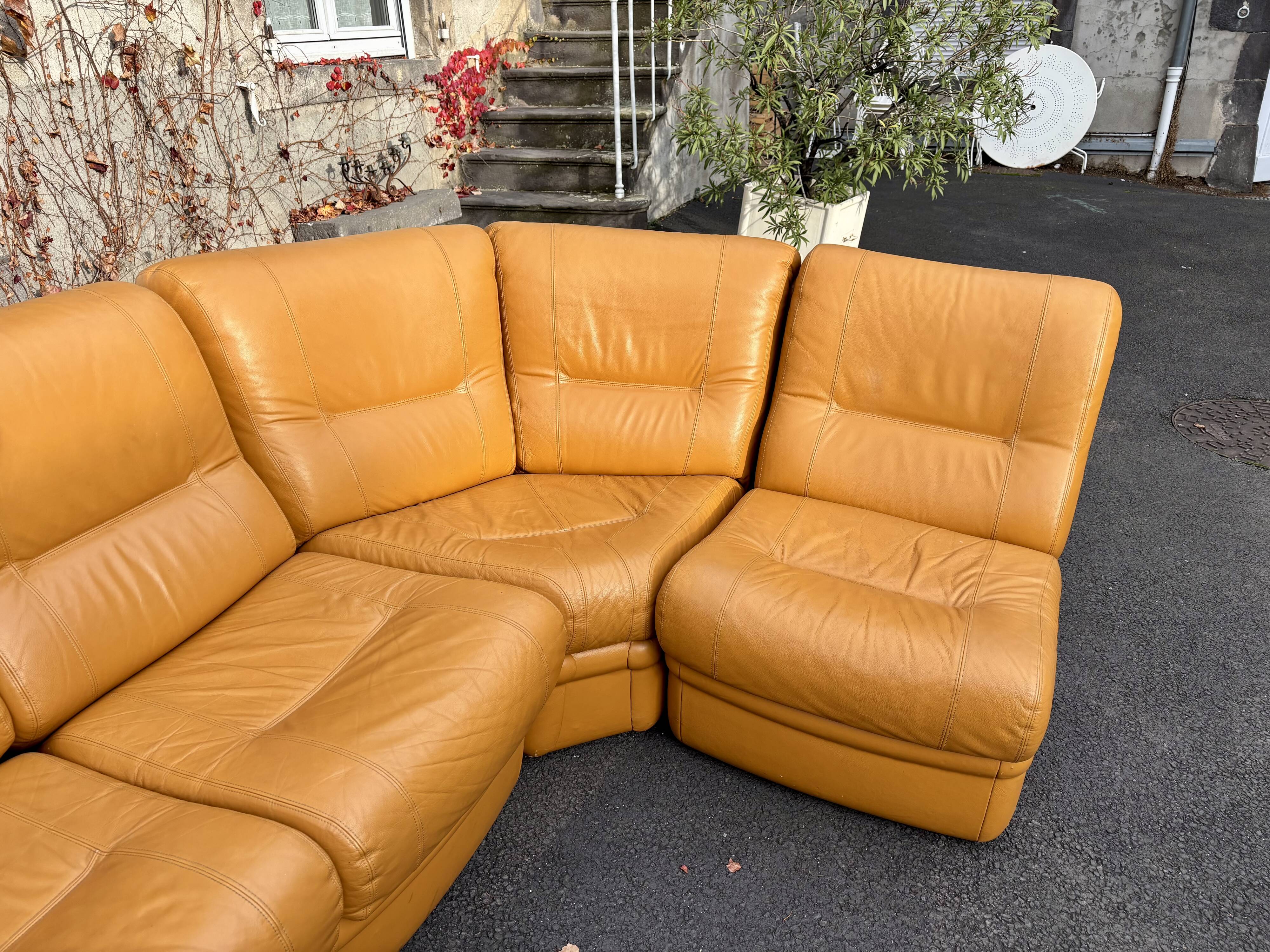 Beka 1970 leather modular sofa