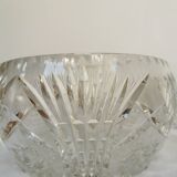 Bol en cristal de plomb vintage des années 1970 : pièce maîtresse de table bohémienne