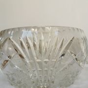 Vintage 1970s Lead Crystal Bowl: Bohemian Table Centerpiece