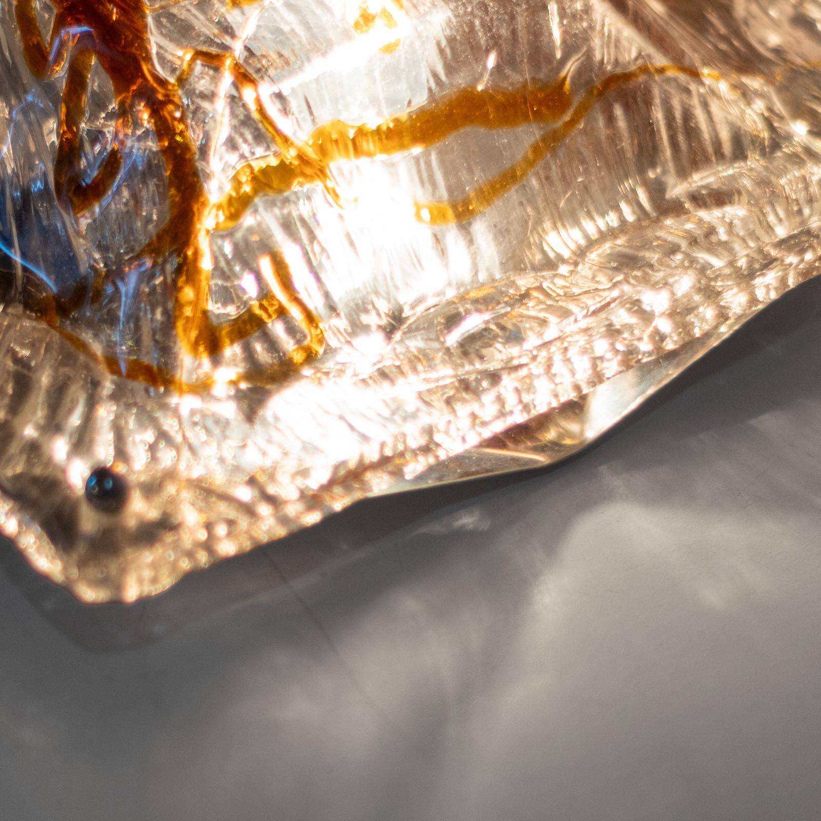 1970s Pair of “Diamante” Murano Glass Wall Sconces by Mazzega