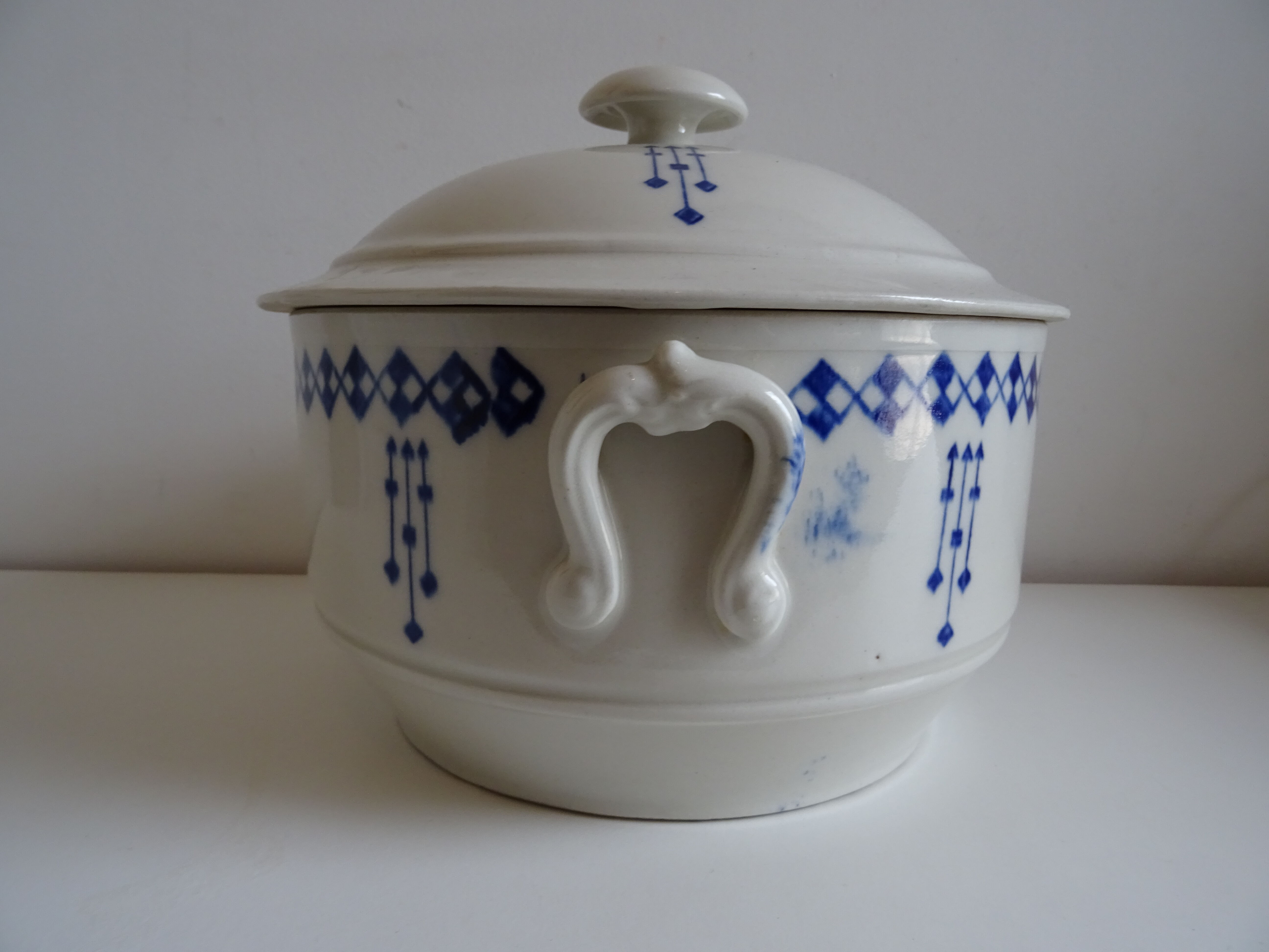 Old earthenware tureen of Saint Uze France